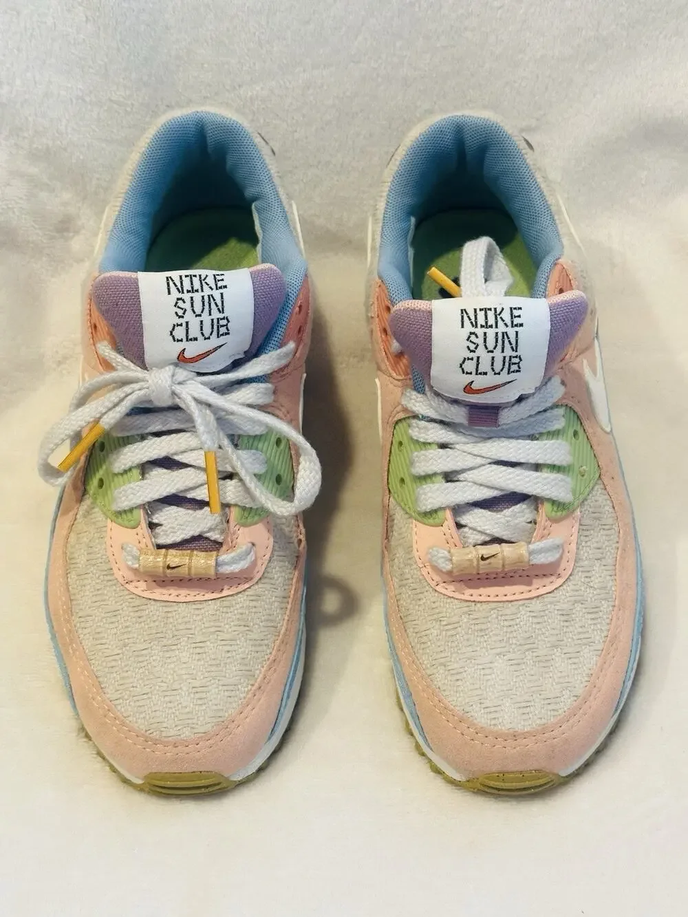Nike Air Max 90 SE Sun Club Multi Color DJ9997- 100 Womens Sz 6 Sneakers Pastel